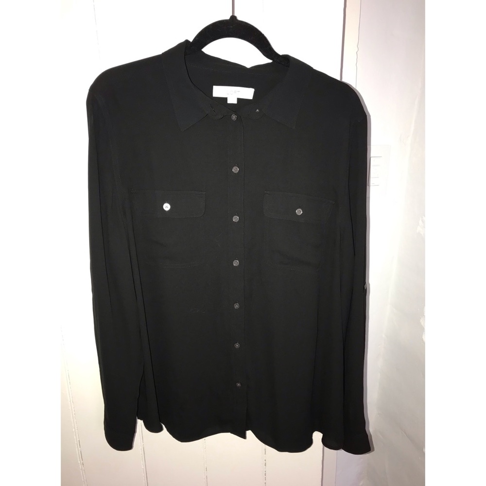 Women’s black button down blouse - only worn once!